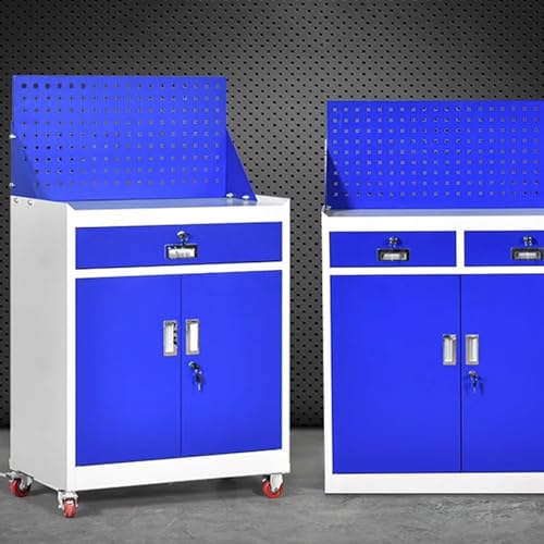 Coffret à outils Coffre à outils roulant avec roues et système de verrouillage, armoire rangement d'outils 2 tiroirs, établi coffre