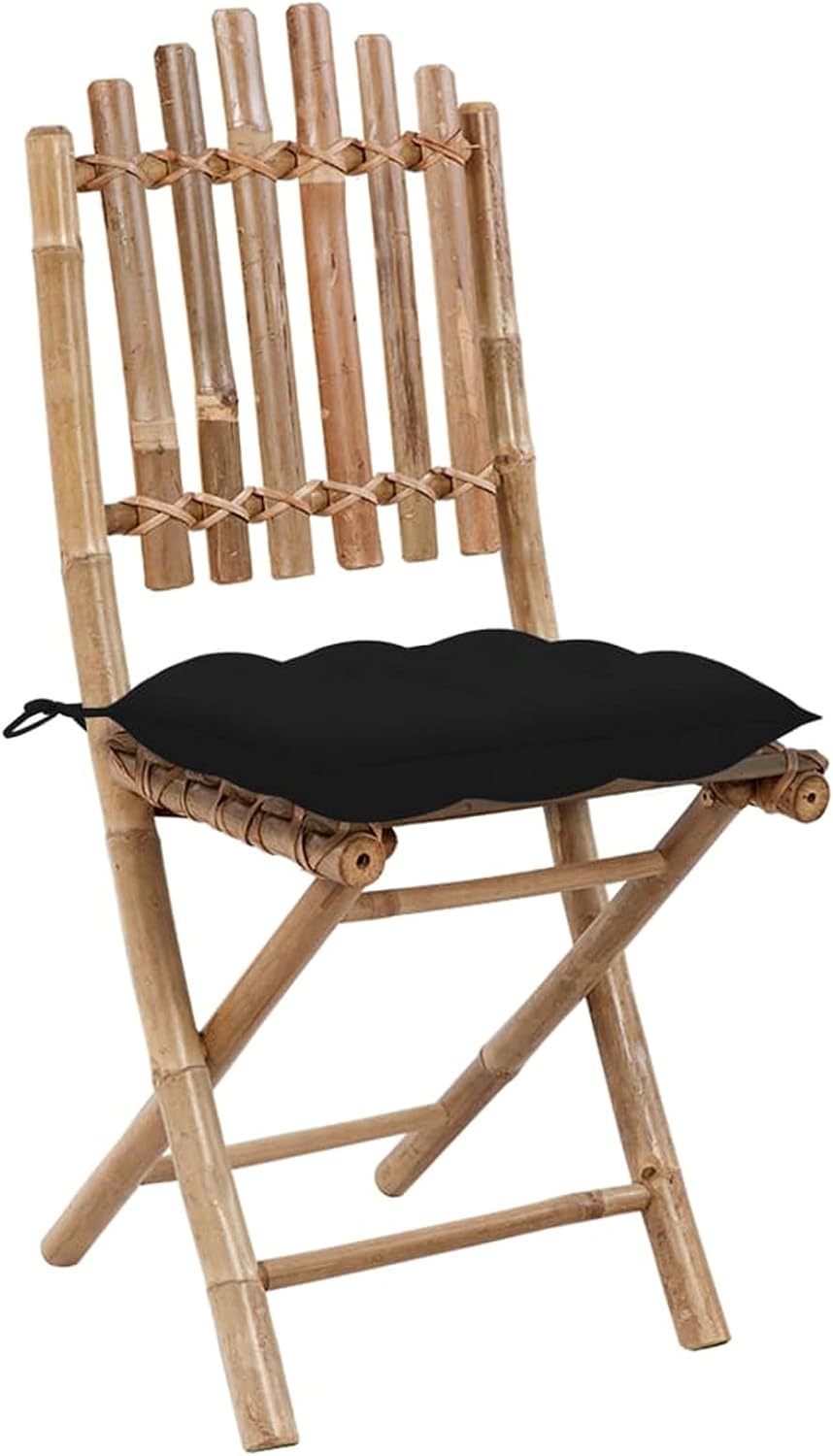Chenshu Chaise Jardin Exterieur Chaise Exterieur Chaise de Jardin Chaises de Table de Jardin Chaises Pliables de Jardin 2 pcs avec Coussins Bambou LF