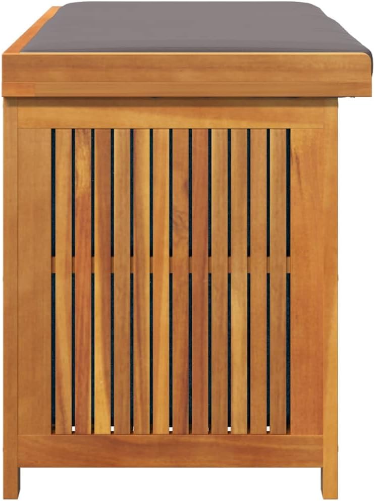 vidaXL Boîte à Coussins d'extérieur 113x50x60,5cm Bois Massif d'acacia, conteneur à Coussins, boîte de Rangement, boîte à Coussins d'extérieur