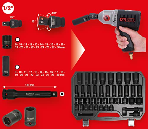 KS outils Clé à chocs monster 1690nm - 220mm - 515.1210 & 515.0065 douills et ensemble de douilles