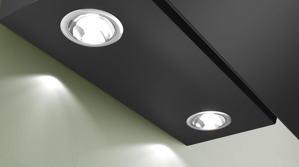 Bosch DWK85DK60 Série 2, Hotte murale, 4 vitesses d'aspiration dont 1 intensive, 80 cm, Noir avec finition en verre