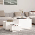 Foknhdi Lot de 3 caisses de rangement en bois de pin blanc 57 × 55 × 40/45 × 43 × 30/35 × 33 × 20 cm empilables avec poignée