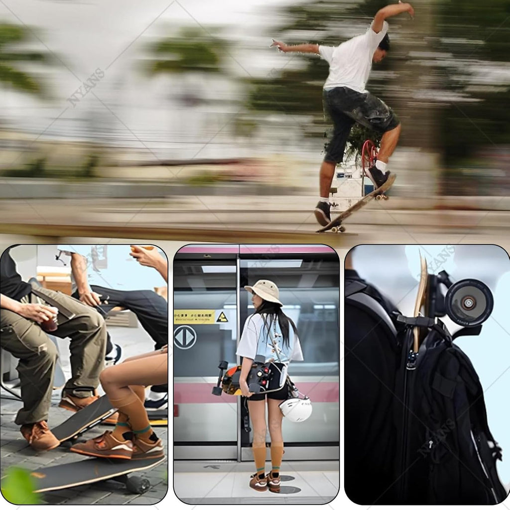 NYANS Skateboard Électrique Urbain pour Adultes, 3 Vitesses, Autonomie 8 km, Idéal pour Les Débutants (Enfants, Ados, Adultes, Débutants, Filles Et Garçons)