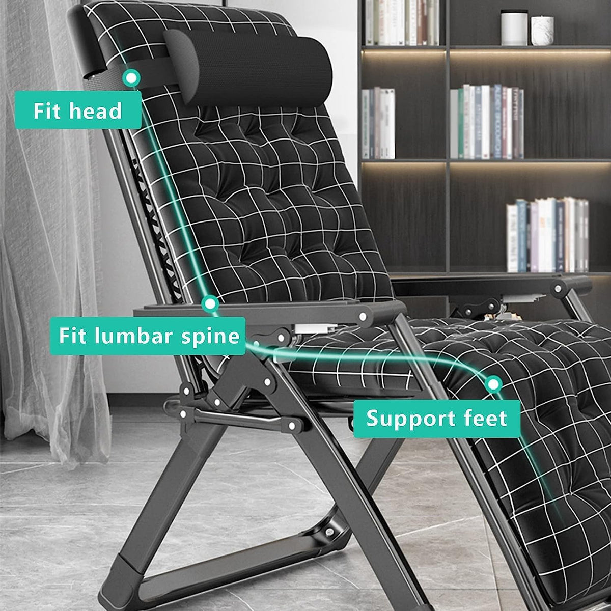 DANNMPX Chaise Longue Chaise Pliante Inclinable Réglable À 2 Positions, Longue avec Oreiller Et Coussin pour Intérieur Extérieur Pliante Relaxation A