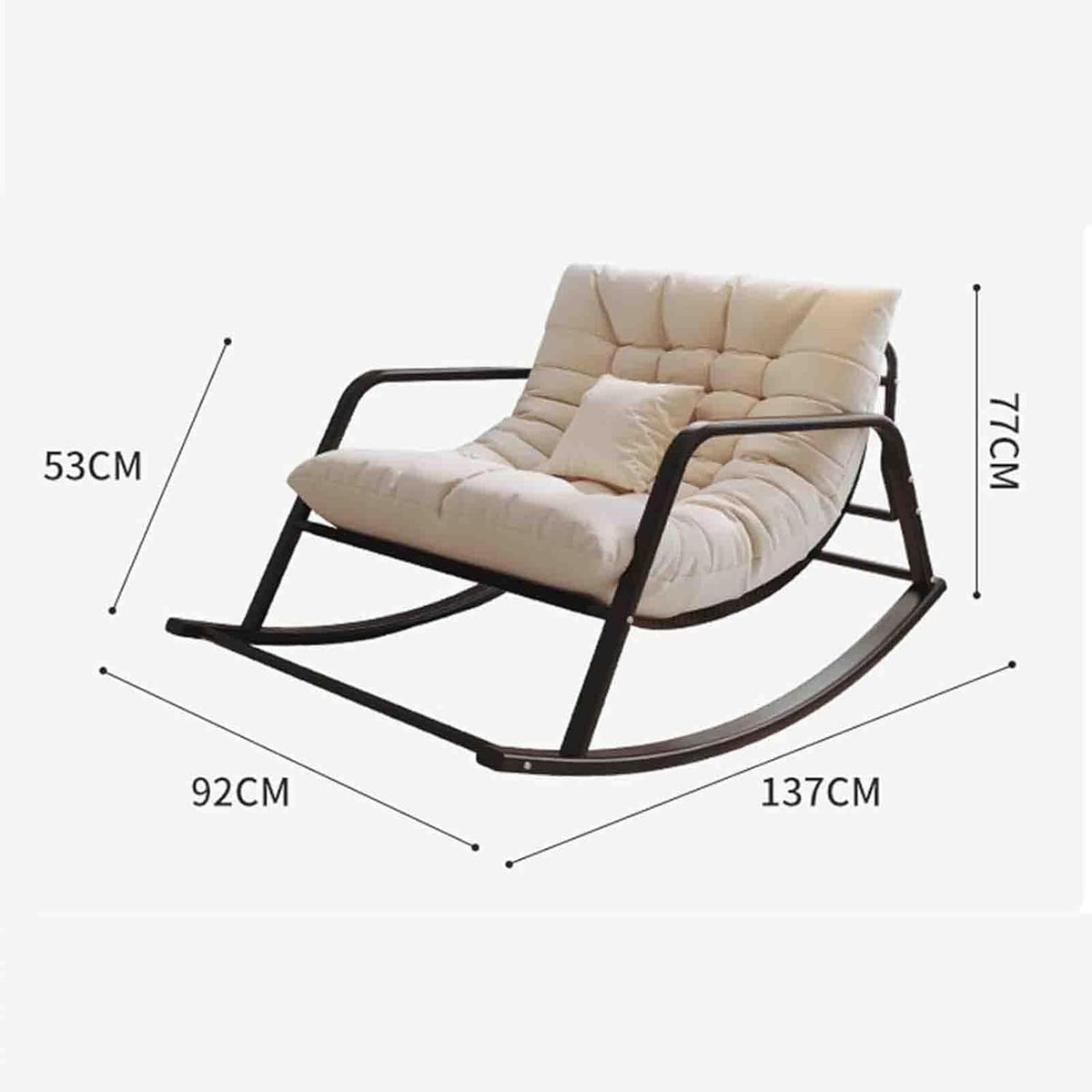 Fauteuils à bascule de jardin, fauteuil à bascule inclinable avec coussin rembourré, pour usage intérieur et extérieur, pour la chambre d'enfant, le porche, le jardin ou la cour arrière. Orange