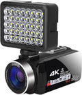 LBNVBC Caméra vidéo numérique Professionnel 4K caméscope Fill Light Vlogging Kit for Le Streaming avec 16X Zoom Photographie(32G SD Card,with Light)
