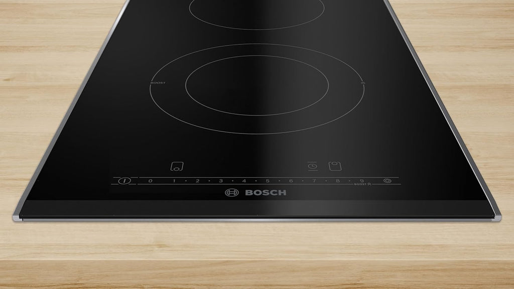Bosch PKF375FP2E, Série 6, plaque de cuisson électrique, 2 foyers, 30 cm, 3500 W, Noir