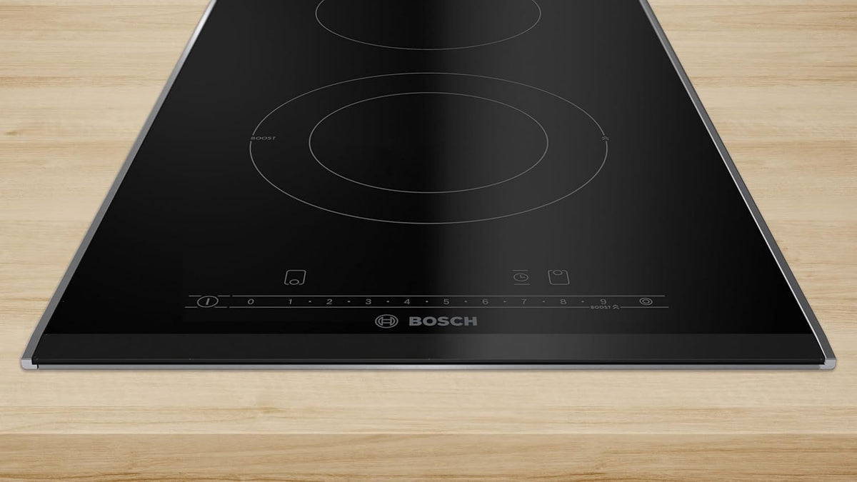 Bosch PKF375FP2E, Série 6, plaque de cuisson électrique, 2 foyers, 30 cm, 3500 W, Noir