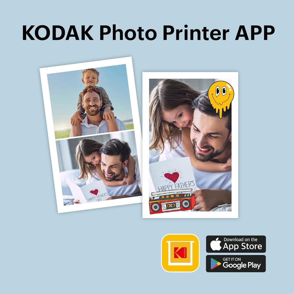 Kodak Dock Plus 4Pass Imprimante Photo (10x15cm) + Pack d'accessoires avec 90 Papier Photo (10 Feuilles Initiales + Paquet de 80 Feuilles)