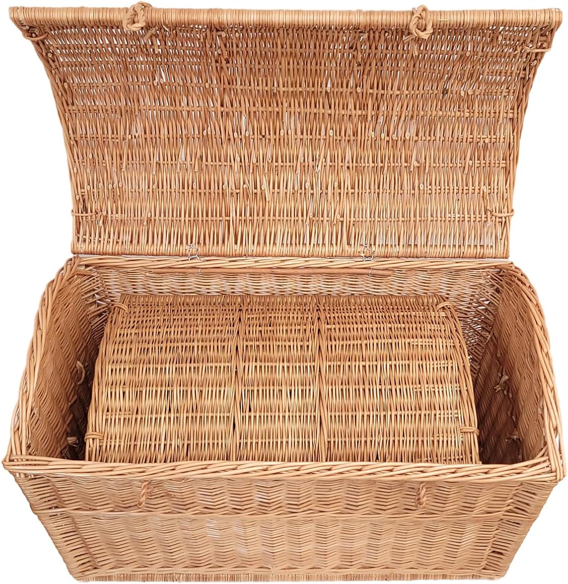 Panier en osier de 60 cm et 80 cm, en forme de pirate, coffre en osier, rangement pour couvertures, livres, jouets ou autres objets