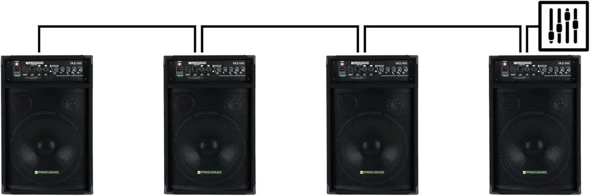 Pronomic KAM-12BT Monitor de Scène Actif - Enceinte PA avec Bluetooth - 120 Watts RMS , Égaliseur 3 Bandes - Woofer 12" - Tweeter 3"