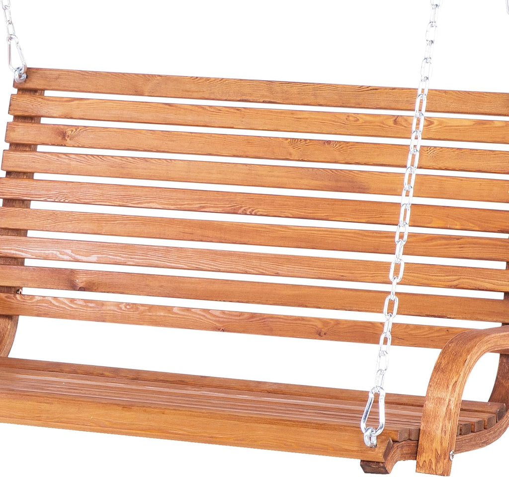 Balancelle de Jardin en Bois Foncé Assise Confortable et Élégante pour Terrasse au Style Campagne Beliani