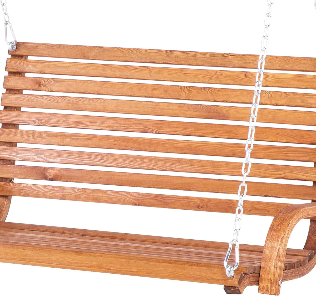 Balancelle de Jardin en Bois Foncé Assise Confortable et Élégante pour Terrasse au Style Campagne Beliani