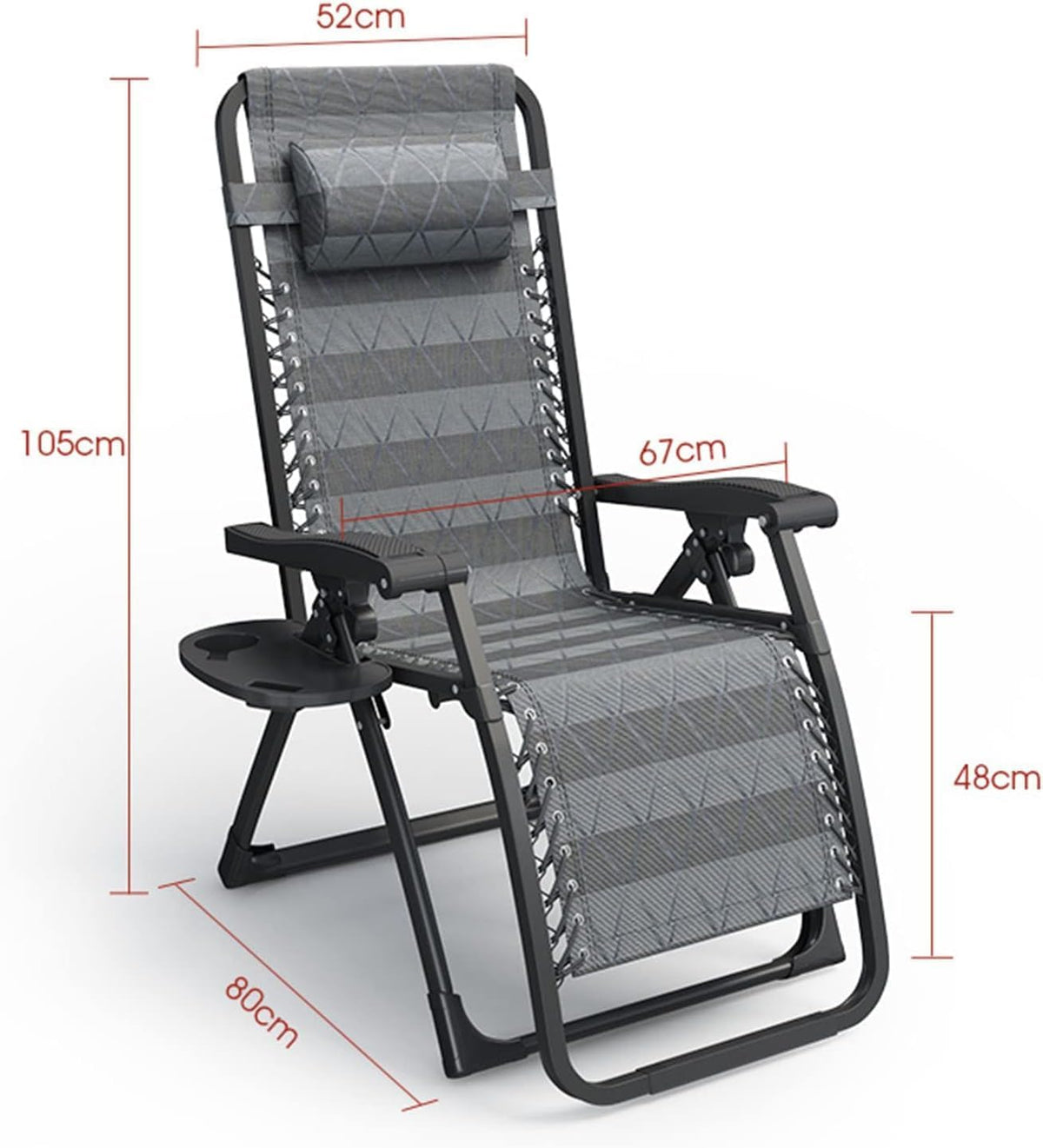 DANNMPX Chaise Longue Chaise Pliante Inclinable Réglage À 9 Vitesses Longue avec Repose-tête Coussin Palette pour Intérieur Extérieur Pliante Relaxation