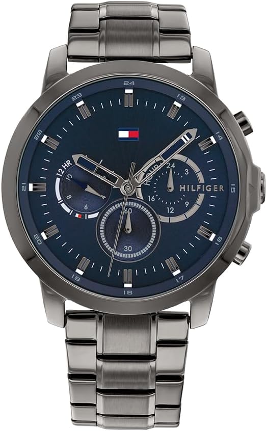 Tommy Hilfiger Montre Analogique Multifunction à Quartz pour Homme avec Bracelet en Acier Inoxydable ou Cuir