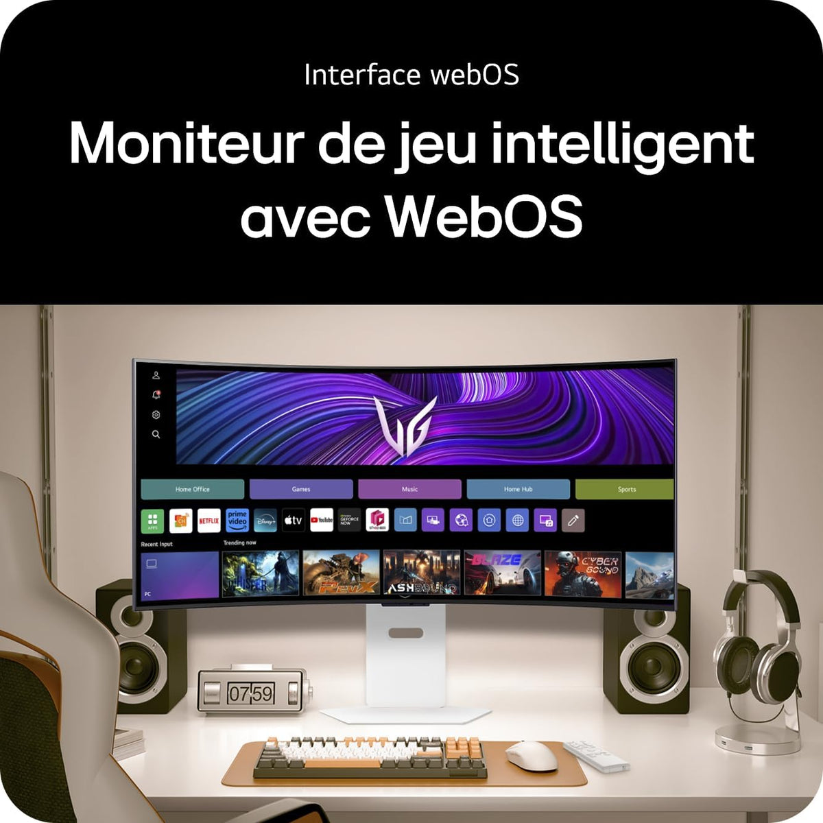 LG Ultragear 39GX90SA-W Ecran PC Gaming 39" - Dalle OLED résolution QHD (3440 x 1440), 1ms 240Hz, DisplayHDR400 True Black, DCI-P3 98.5 pour cent (CIE1976), FreeSync Premium, G-Sync Compatible