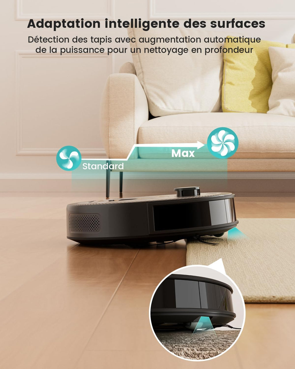 Lefant M330 Pro Robot Aspirateur Laveur 3 en 1, Aspirateur Robot 5000Pa d'Aspiration, Navigation dToF, Cartographie, Zones Virtuelles, Évitement d'obstacles PSD, 150min, Connecté par Alexa/APP/WiFi