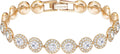 Bracelet Angelic Swarovski blanc, plaqué or rose (taille : 6 3/8")