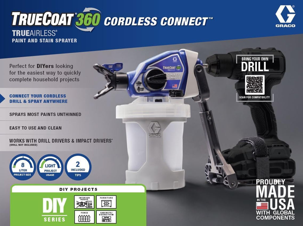 Magnum by Graco 26D361 TrueCoat 360 Cordless Connect, Pistolet à Peinture airless portatif sans Fil, pulvérisateur-perceuse, Utilisation Domestique, Petits travaux de Peinture (Pression Max. 138 Bar)