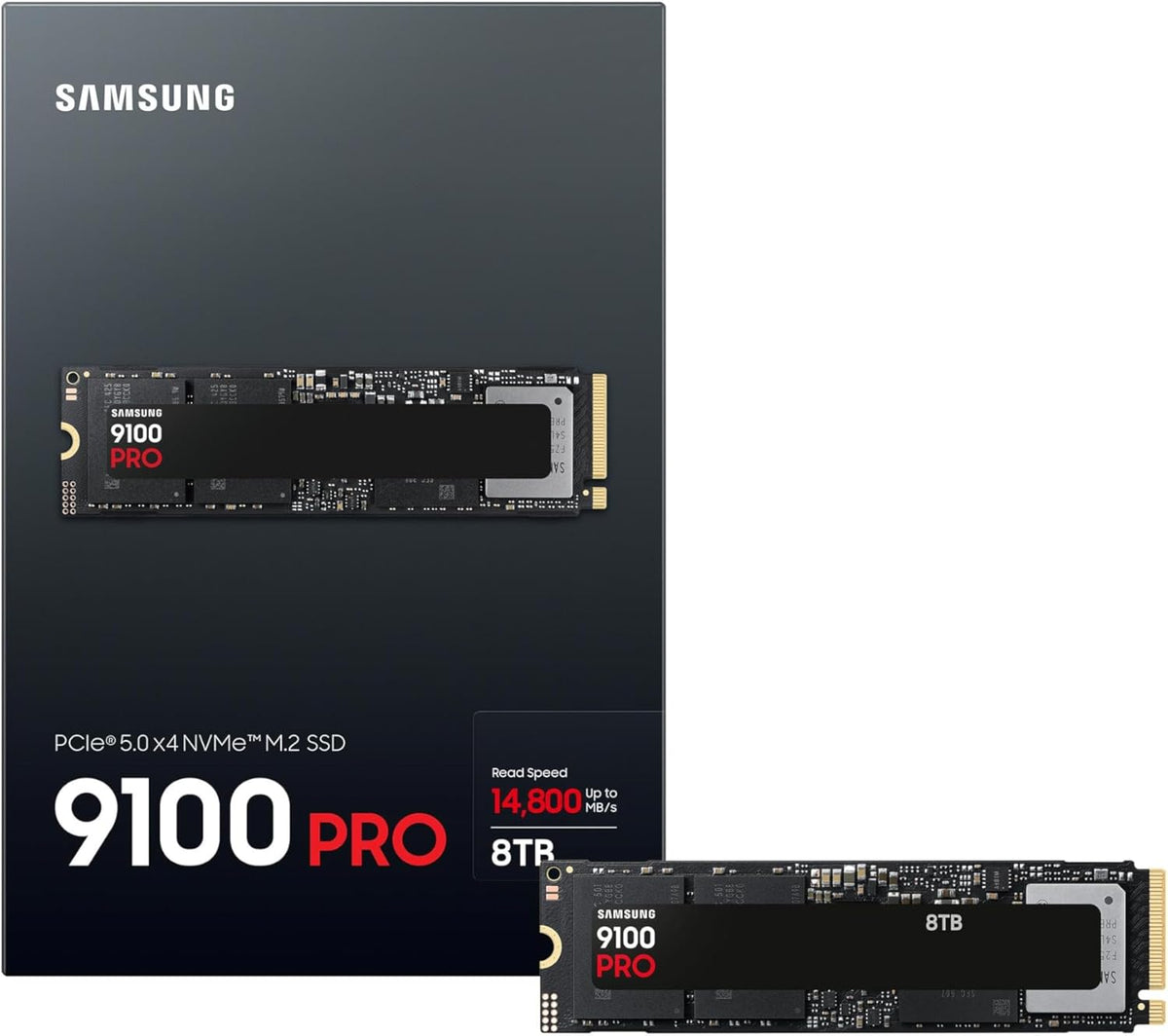 SSD Interne 9100 Pro, NVMe 2.0 PCIe 5.0x4, Capacité 8To, Vitesse de Lecture jusqu'à 14 800 Mo/s, Les Performances de la Gen5, MZ-VAP8T0BW