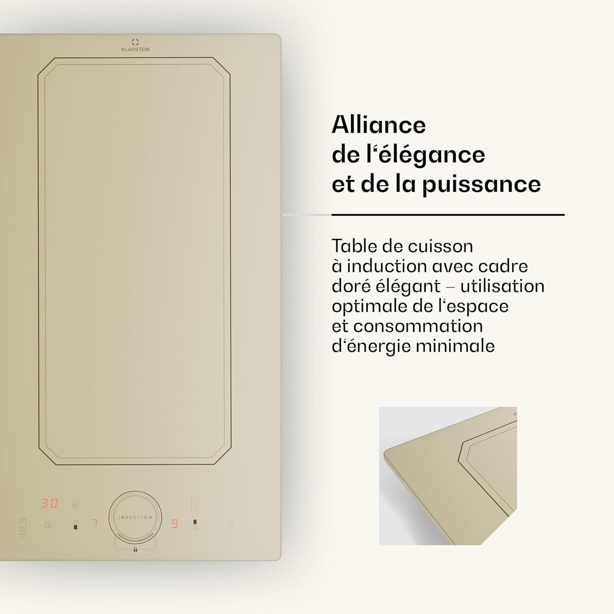 Klarstein Plaque Induction Électrique, Double Chauffage, 2 Feux, 3500W x2, Tables de Cuisson à Induction Smart Touch Control, Affichage Numérique et Minuterie, 240v
