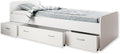 Stella Trading BORO Lit simple moderne avec 3x tiroirs 90 x 200 cm - Lit superposé pratique pour chambre de jeunes en blanc - 95 x 66 x 204 cm