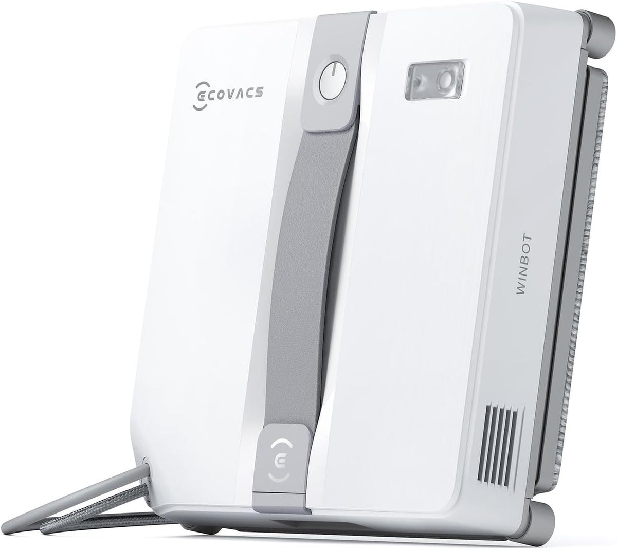 ECOVACS WINBOT Mini Robot de Nettoyage de vitres, Design Compact, Double Buses avec pulvérisation ultrasonique, système de Protection à 9 étapes, Planification Intelligente du Trajet, Blanc