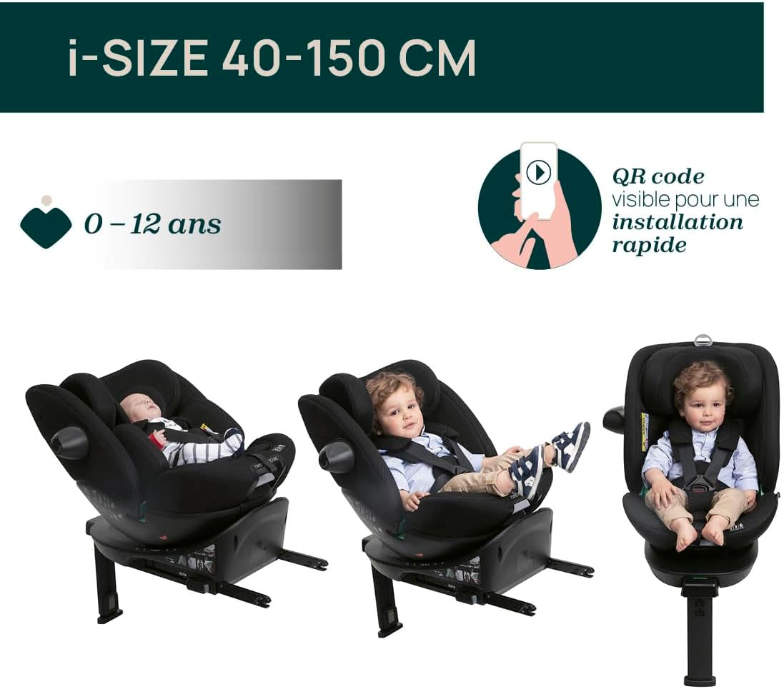 Chicco Everone I-Size, siège auto avec base Isofix, de 0 à 36 kg, de 40 à 15 cm, homologué ECE R129/03, pivotant à 360° et inclinable, universel, groupe 0+/1/2/3 de 0 à 12 ans