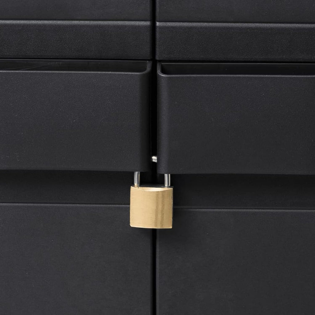 Goliraya Armoire de Rangement de Jardin Meuble de Rangement Extérieur Jardin ou Patio avec 4 étagères Noir