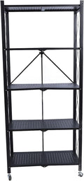 Aramox Étagères de Rangement Pliables Durables avec roulettes pour Organiser Les Maisons, Garages, Entrepôts, Aucune Installation Requise (5 Niveaux)