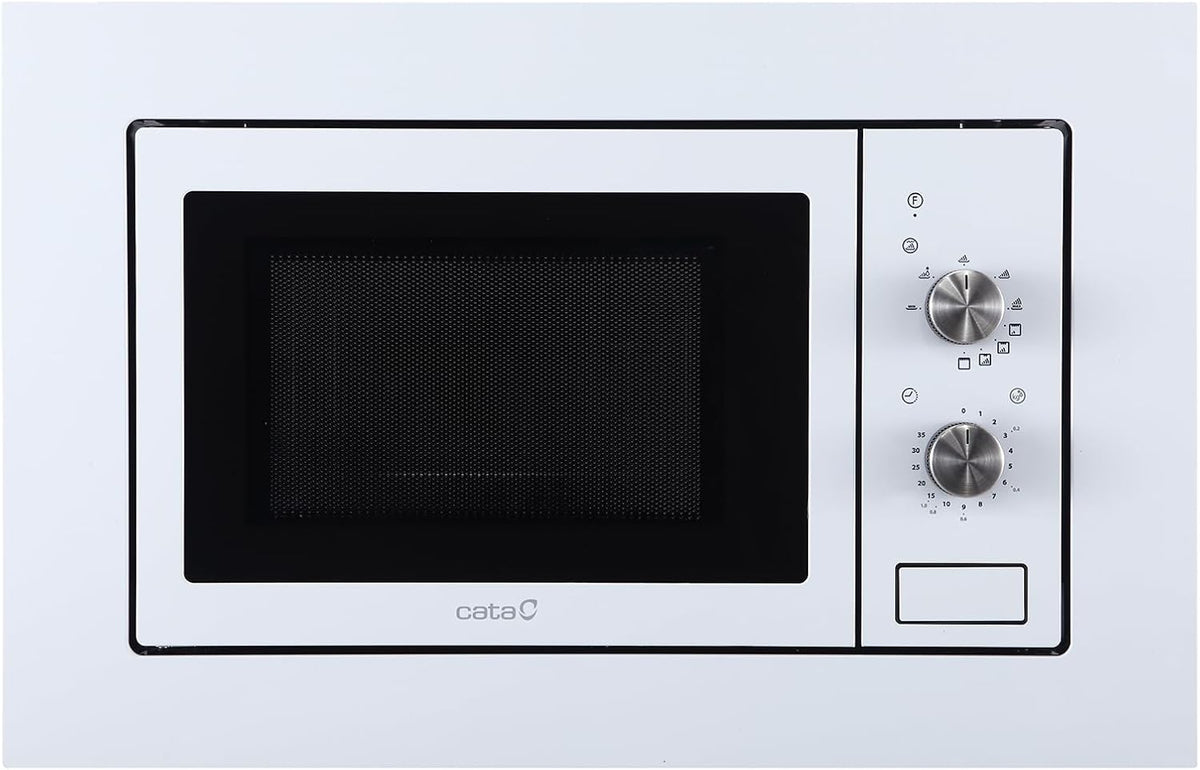 CATA - MMA 20 WH - Micro-ondes encastrable - Blanc - Intérieur en acier inoxydable - Installation dans un meuble haut - 5 niveaux de puissance - Gril de 1000 W - Avec minuterie - 20 L - Largeur 60 cm