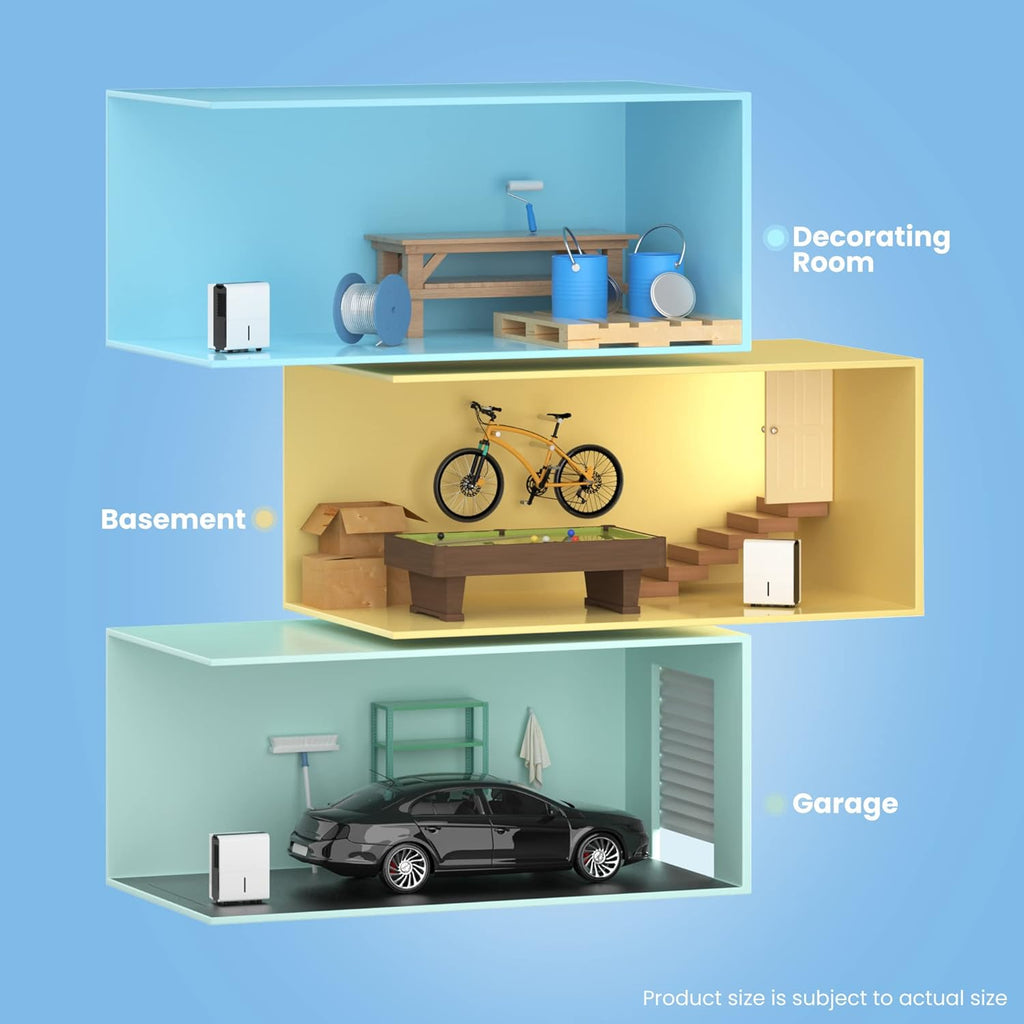 Déshumidificateur 50L/jour, 4 Modes, Mode Intelligent, Sèche-linge, Minuterie 24H,Grand Réservoir 6L, Drainage continu, Pour pièce de 100m²/250m³, MDDP-50DEN7, Garage, Sous-sol