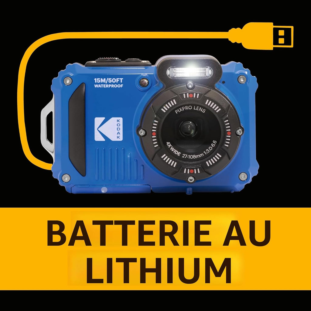 KODAK Pixpro - WPZ2 - Appareil Photo Numérique Compact 16MPixels Etanche et Anti-Choc - Jaune