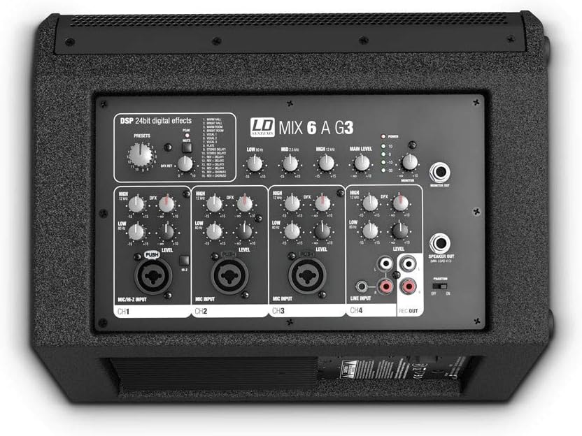 LD Systems MIX 6 A G3 - Haut-parleur actif 2 voies avec mélangeur intégré à 4 canaux