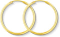 EDELIND Boucles d'Oreilles Rondes 30 mm Or Jaune 750 585 375 333 Largeur 2 mm Bijoux Femme avec Boîte Cadeau Bijoux