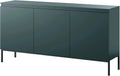 Selsey Commode Armoire 3 Portes 77 x 150 cm sur Pieds Dorés Meuble De Rangement pour Chambre À Coucher Vert Foncé Bemmi