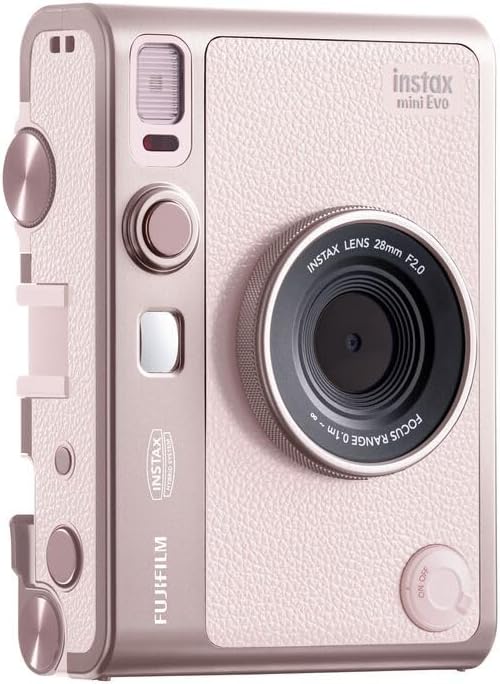 instax Mini Evo, Appareil Photo numérique et imprimante Photo Hybride 2-en-1 écran LCD Tactile de 2,7 Pouces, avec 10 objectifs et 10 Effets de Film, utilise des Films instax Mini, Couleur Rose