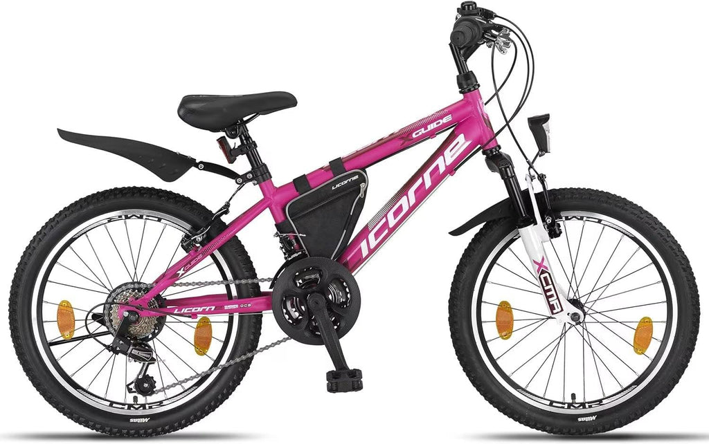 Licorne Bike Guide Vélo VTT haut de gamme pour filles, garçons, hommes et femmes Vélo avec dérailleur Shimano 21 vitesses