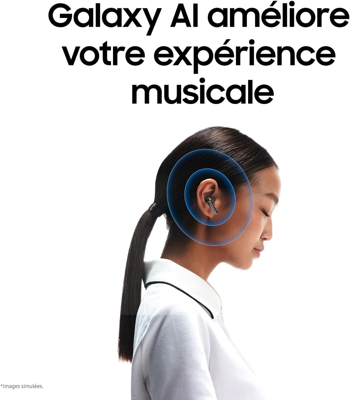 Buds3, Écouteurs sans Fil, Réduction Active de Bruit, Bluetooth, Blanc, Audio 360, AI, Chargeur Secteur Inclus, (Version FR)