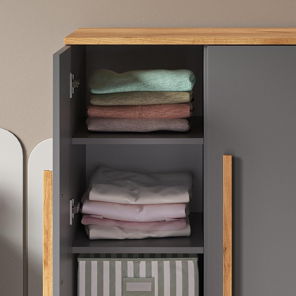VitaliSpa Armoire pour Enfants Malia, Gris, 53.4x120cm