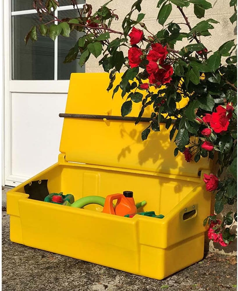 Coffre de rangement multiusage intérieur/extérieur 100L - Couleur : jaune - Fabrication française