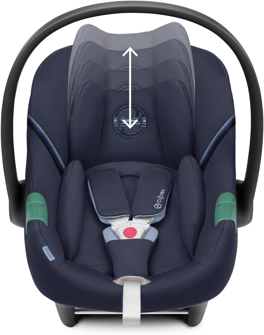 CYBEX Gold Coque Aton S2 i-Size, De la naissance à environ 24 mois, Max. 13 kg, Coussin Réducteur pour Nouveau-né inclus, Compatible SensorSafe, Ocean Blue