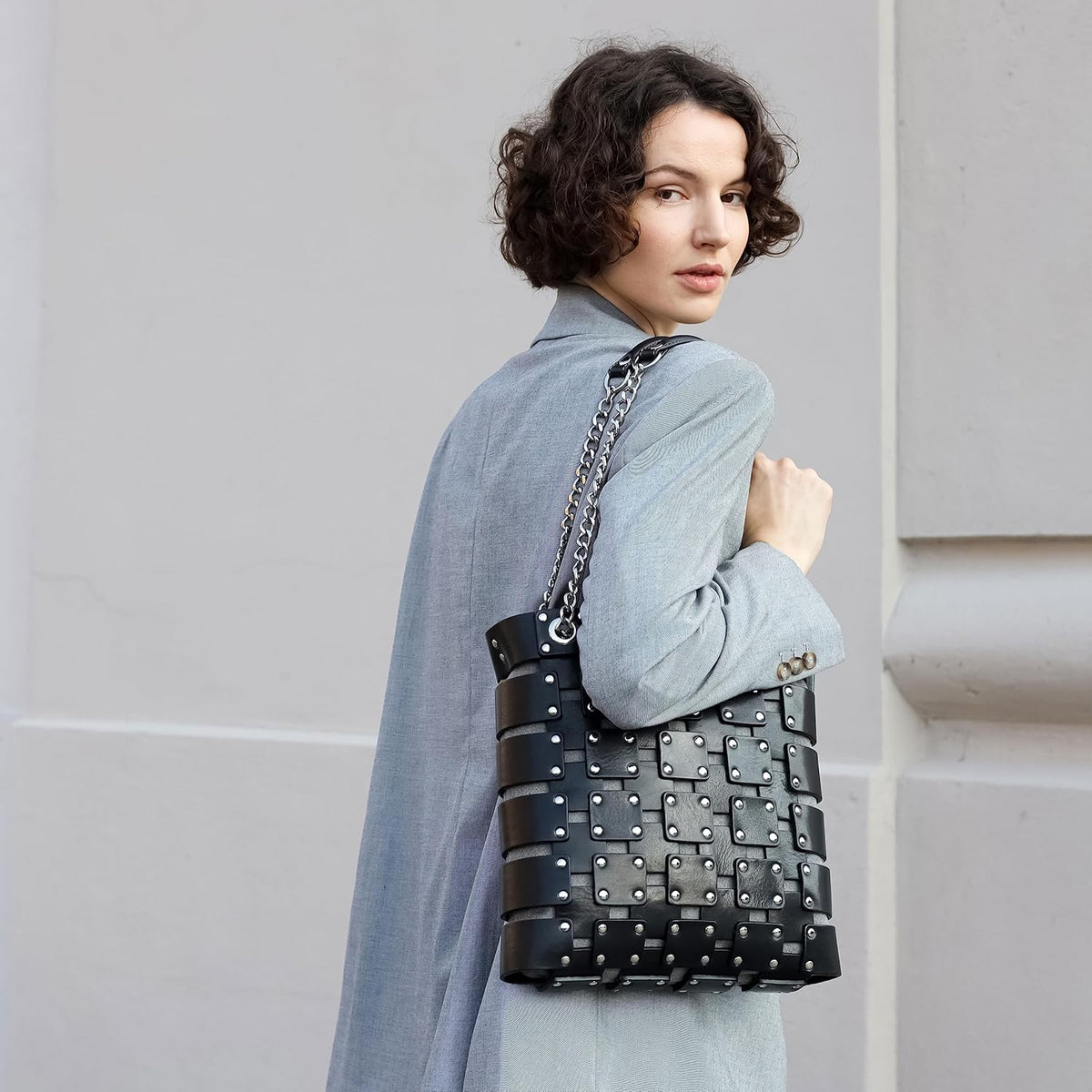 Time Resistance Tote bag en cuir pour femme - Sac à main moderne