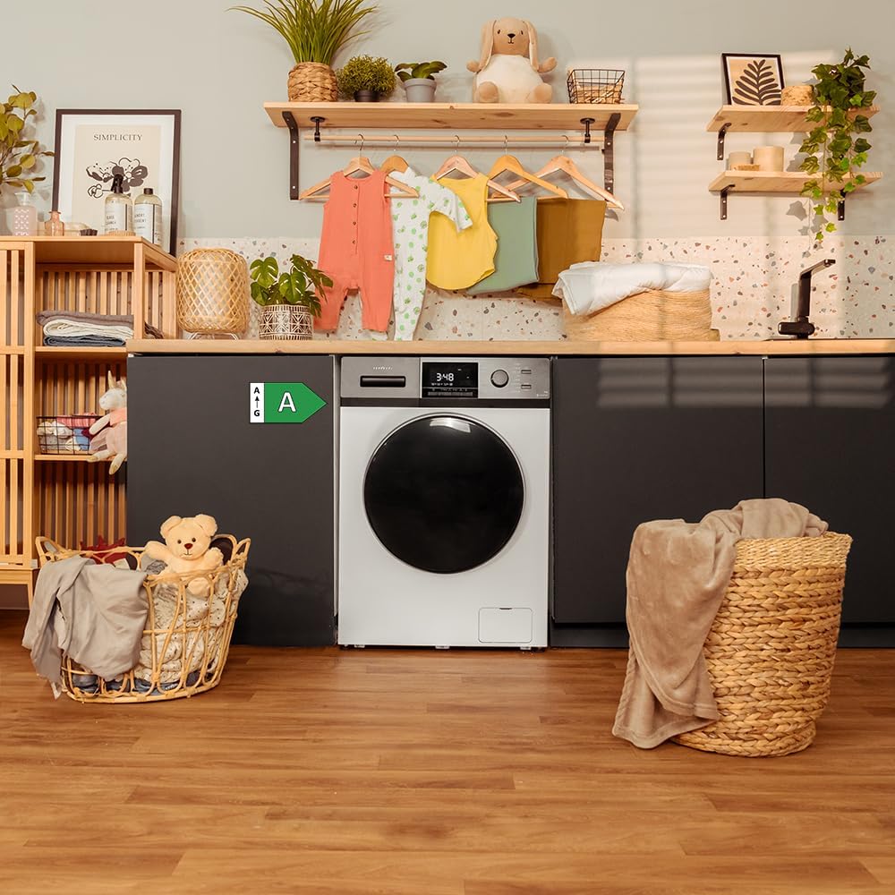 Cecotec Lave-Linge 10Kg Chargement Frontal Bolero Dresscode 10410 Inverter A. 1950W, 1400 tr/min Réglable, 16 Programmes, Faible Consommation d'Énergie, Vapeur, Stérilisation du Linge