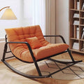 Fauteuils à bascule de jardin, fauteuil à bascule inclinable avec coussin rembourré, pour usage intérieur et extérieur, pour la chambre d'enfant, le porche, le jardin ou la cour arrière. Orange