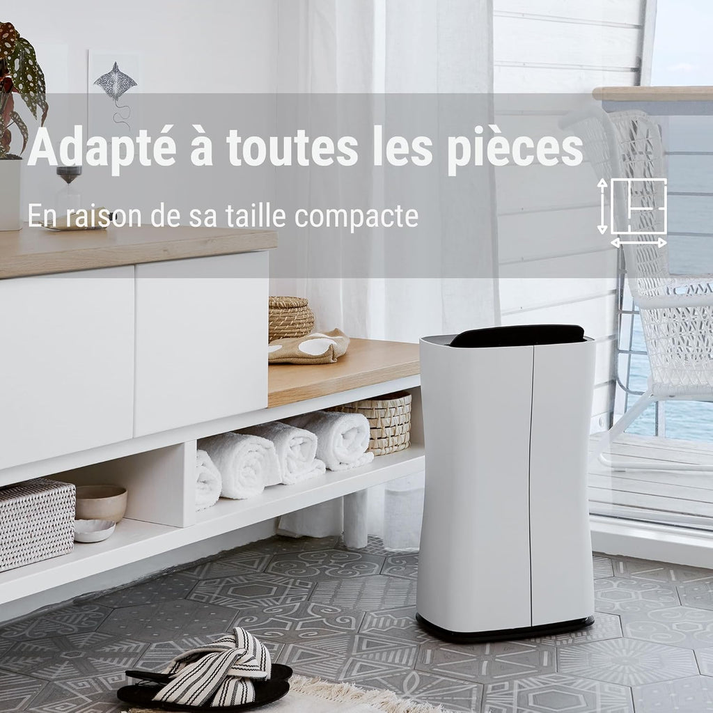 Theo le Déshumidificateur de Stadler Form, 10 Litres / 24 Heures, Design Élancé, Hygrostat pour Une Déshumidification Précise, Contre l'Humidité et la Moisissure, 30. 5 X 51,6 X 21,6 Cm, Blanc