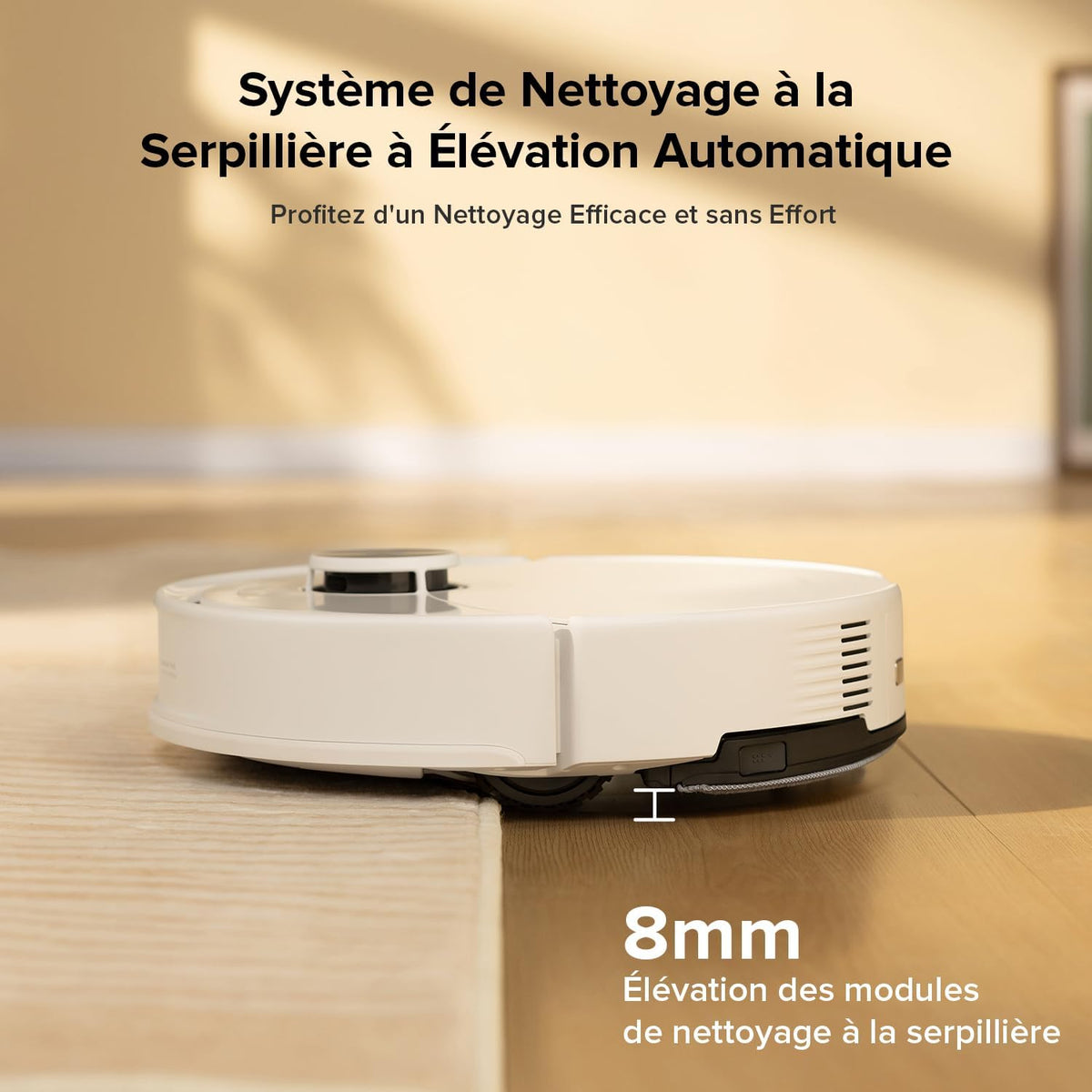 roborock Q10 S5 Set Robot Aspirateur Laveur, 10000 Pa Aspiration, Double Anti-emmêlement, Système VibraRise 2.0, Levage des Serpillères de 8 mm, Navigation PreciSense LiDAR, Évitement d'obstacles, APP
