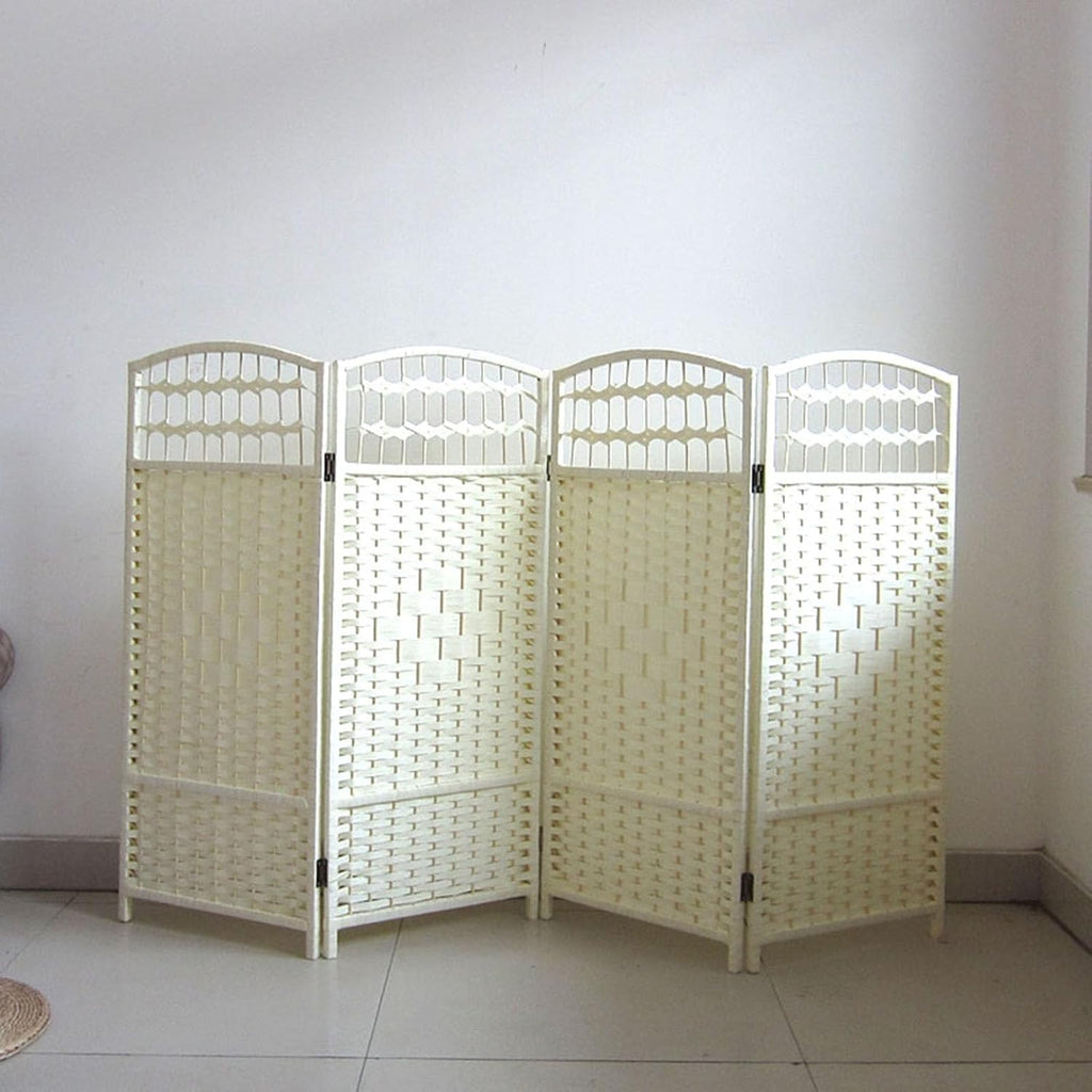 Paravent en osier tissé à la main – Ensemble de 5 pièces courtes amovibles et réglables pour salon, chambre à coucher, bureau – Élégant (30 x 50 cm)
