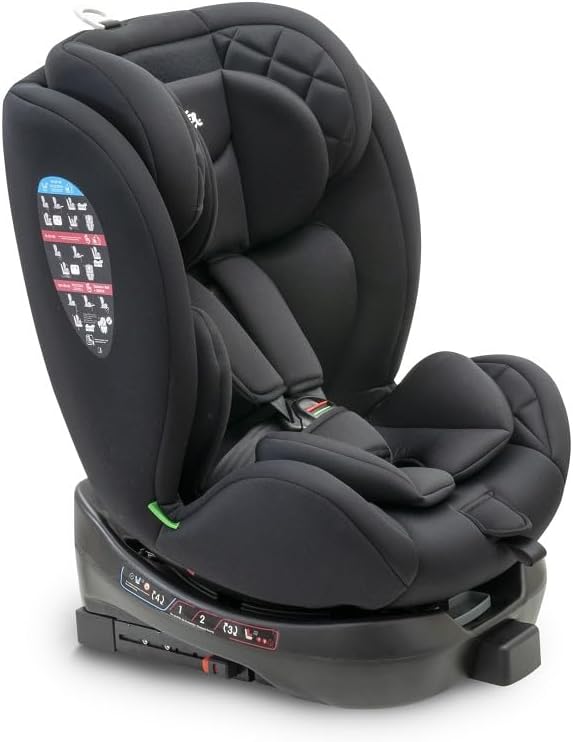 Interbaby SELLA Noir, Siège Auto Isofix Groupe 0/1/2/3-360º -iSize