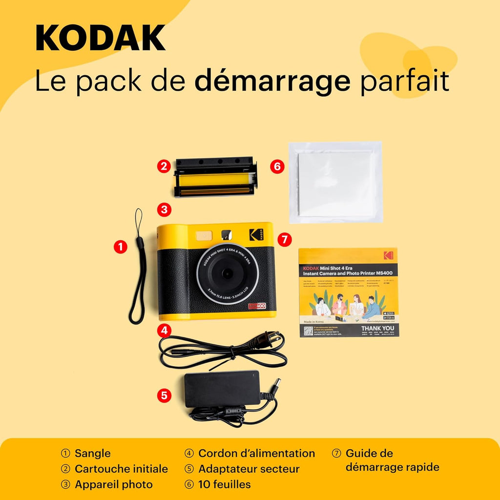 Kodak Cam Shot Mini 1 - Appareil Photo Compact Jaune pour Capturer Vos Souvenirs